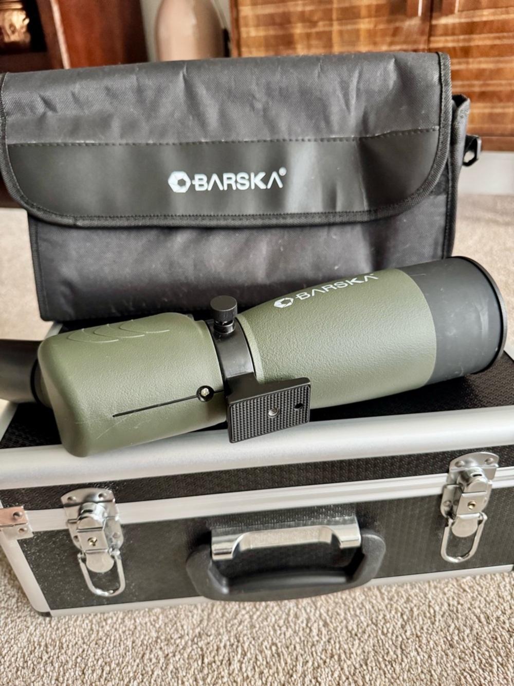 Green Spotting Scope with Protective Case